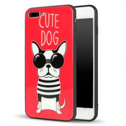 iPhone 8 Plus / 7 Plus Design Tempered Glass Hybrid Case (Cute Dog)